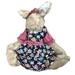 Douglas Jointed Plush Bunny Rabbit In Teapot Dress Stuffed Animal Spring Easter